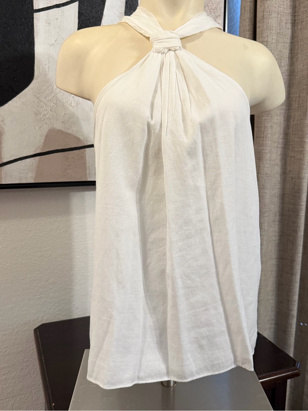 DO+BE Cream Halter Tie Neck Top